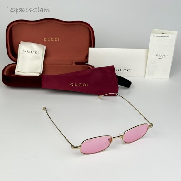 BRAND NEW Gucci GG1648S 005 Gold Pink Unisex Rectangle Sunglasses GG 1648S main image 11